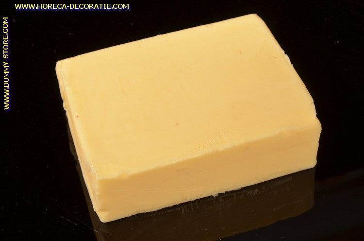 Boter,250 gram stuk - 11x9x4 cm dummy - imitatie - namaak