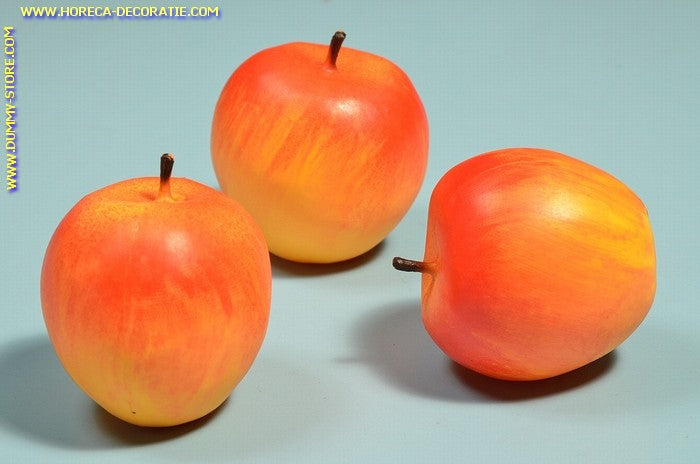 Appels, groot, 3 stuks (namaak) 9x9 cm dummy - imitatie