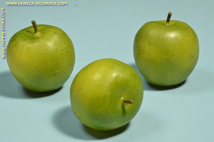 Groene Appels groot, 3 stuks (decoratie) 9x9 cm