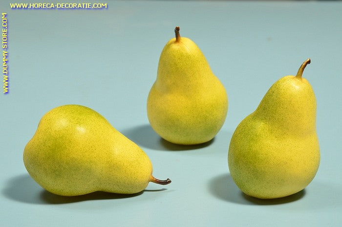 Peren, geel/groen, medium, 3 stuks (decoratie) 11x7 cm