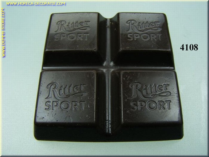 Chocolade tablet, puur 4x4x1 cm dummy