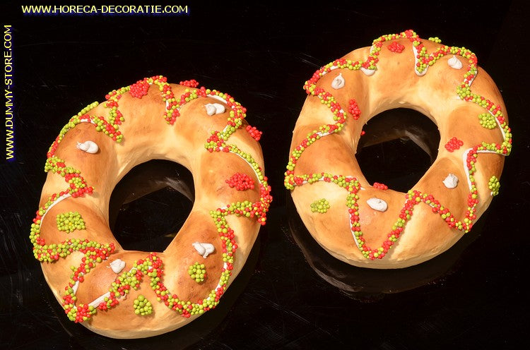 Feestbroodje ovaal, 2 stuks, lxhxb: 15x3,5x1 cm - namaak