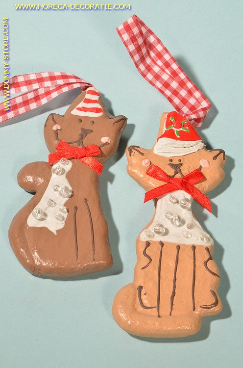 Koekjes in kattenvorm, 2 stuks, lxhxb: 14x1x5,5 cm - dummy