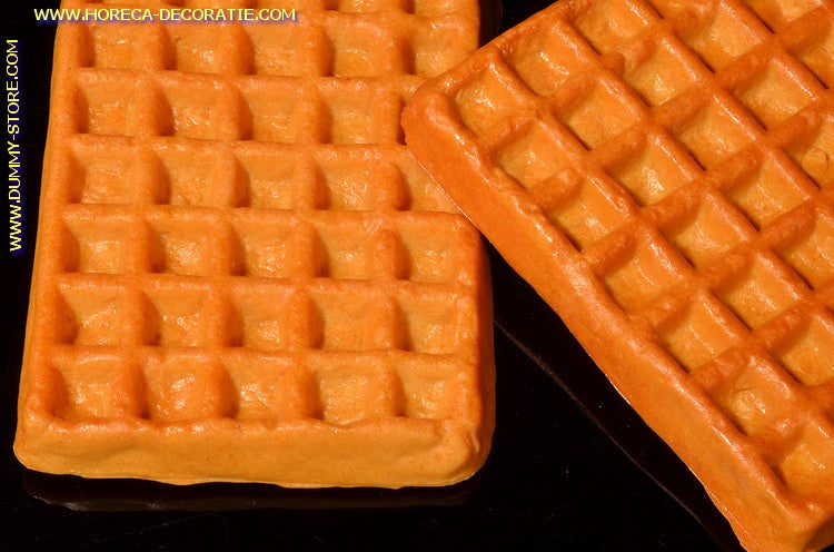 Belgische wafel, 2 stuks - 120 x 90 mm - brooddummy dummy - namaak