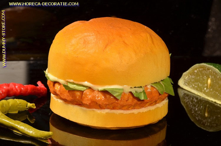Hamburger (broodje) 10x8 cm  dummy imitatie
