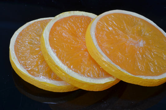 Sinaasappel schijven, 3 stuks - 8x1 cm zeer mooi - dummy