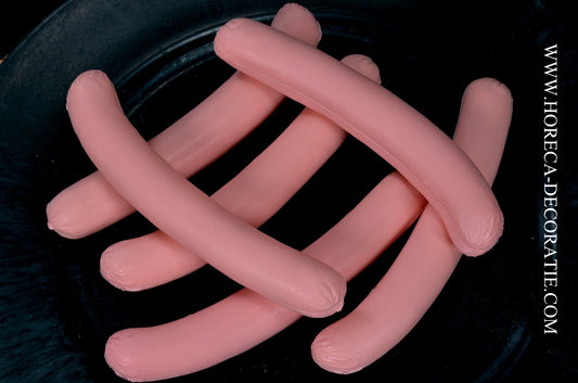 Worstjes, rauw, roze 6 stuks - 25x165 mm - namaak