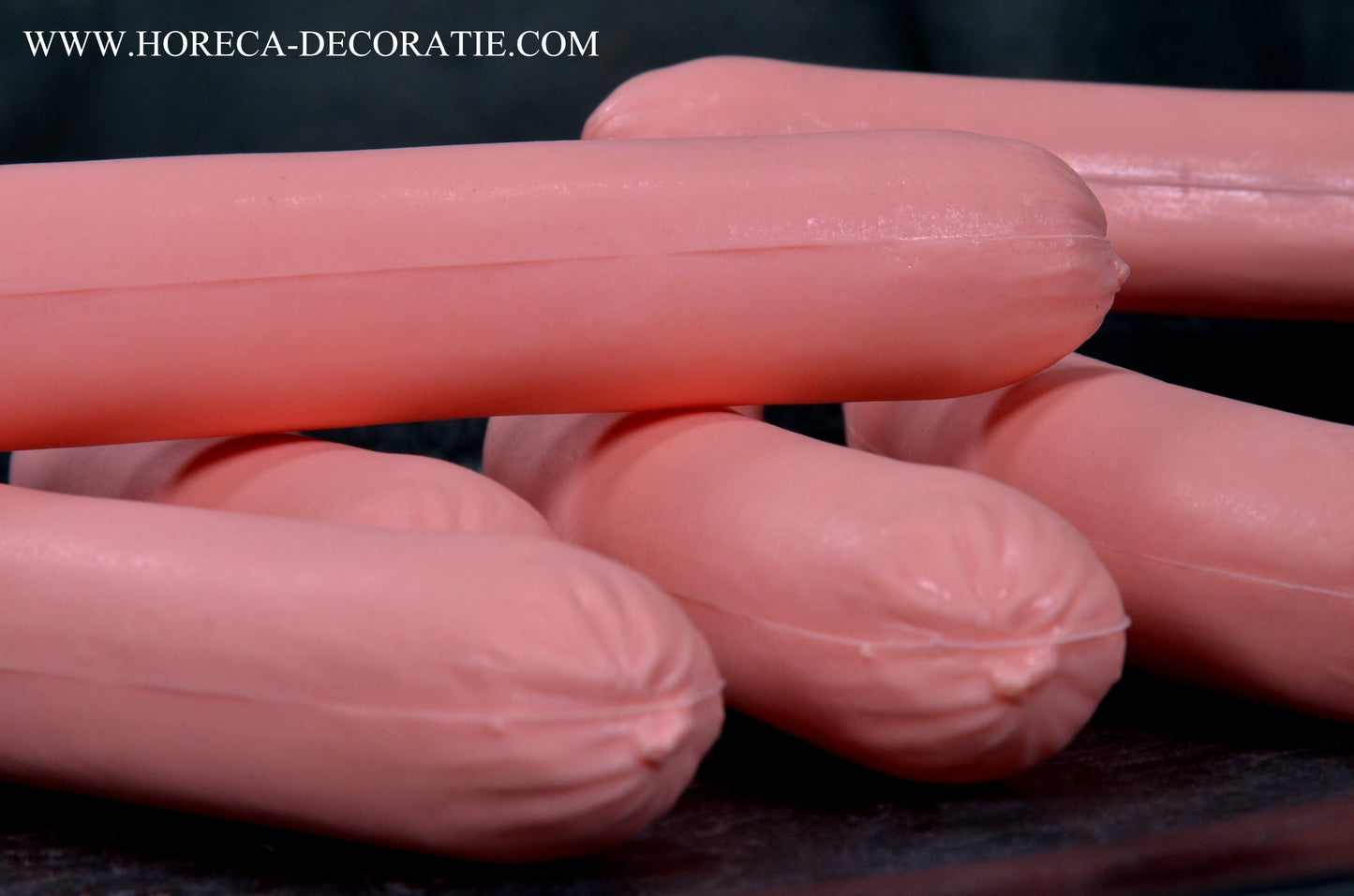 Worstjes, rauw, roze 6 stuks - 25x165 mm - namaak