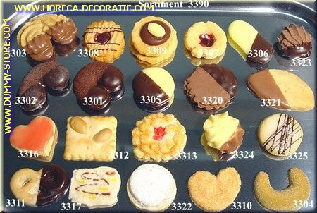 Koek assortiment, 21 stuks  - namaak dummy