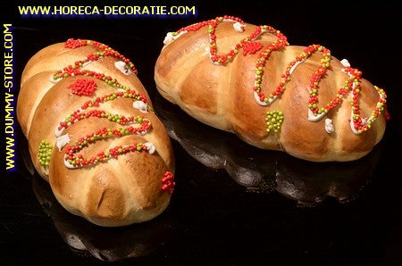 Feestbroodje middel, 2 stuks, lxhxb: 14x4x7 cm - brooddummy