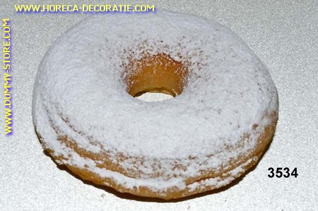 Donut met poedersuiker - namaak (9x3 cm)