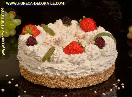 Aardbei Kiwi Frambozen Slagroom taart (namaak) Ø 23 cm dummy