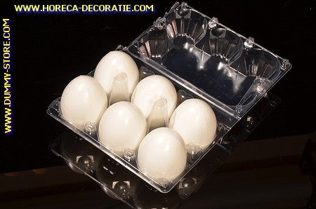 Doos met 6 eieren WIT (decoratie) - 45x65 mm dummy decoratie