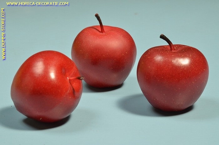 Appels rood, medium, 3 stuks (decoratie) diameter: 7x7 cm dummy - namaak
