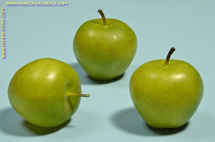 Groene Appels, medium, 3 stuks (decoratie)  7x7 cm dummy