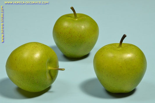Groene Appels, medium, 3 stuks (decoratie)  7x7 cm dummy