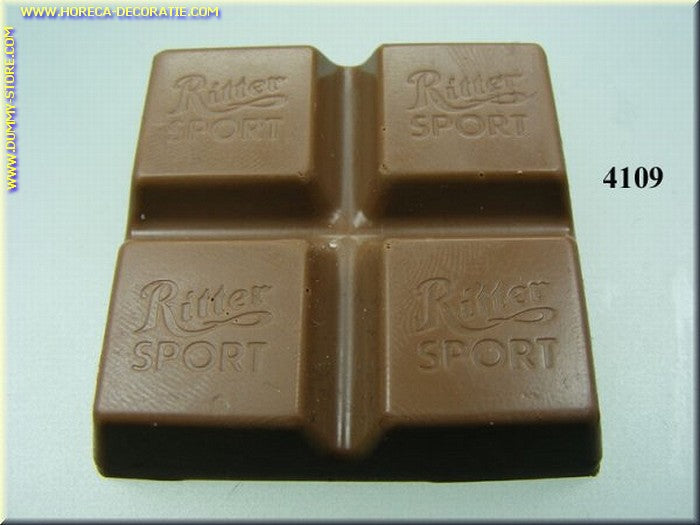 Chocolade tablet, melk 4x4x1 cm dummy