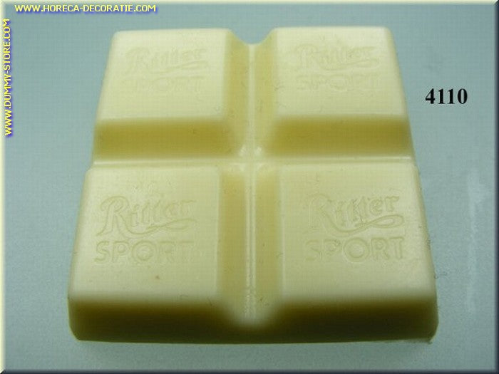 Chocolade tablet, wit 4x4x1 cm dummy