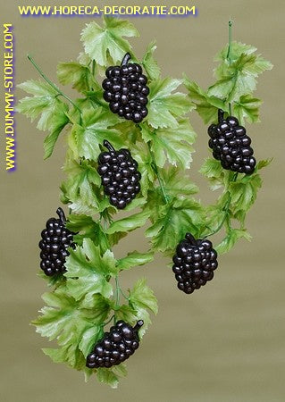 Druivenranken, groen met blauwe druiven, 200 cm (decoratie - dummy)