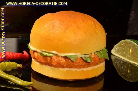 Hamburger (broodje) 10x8 cm  dummy imitatie