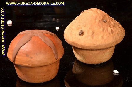 Muffin, 2 stuks - 1x Ø 80 mm, 1x  Ø 65 mm, H: 65 mm - dummy