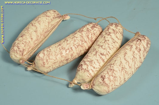 Salami, wit, klein, 4 stuks - L: 11 cm - dummy